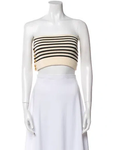Pre-owned Celine Wool Striped Crop Top