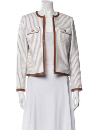 Pre-owned Celine Wool Striped Jacket In Neutral