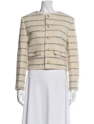 Pre-owned Celine Wool Striped Jacket In Neutral