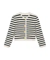 Celine Wool Striped Knitted Cardigan In White