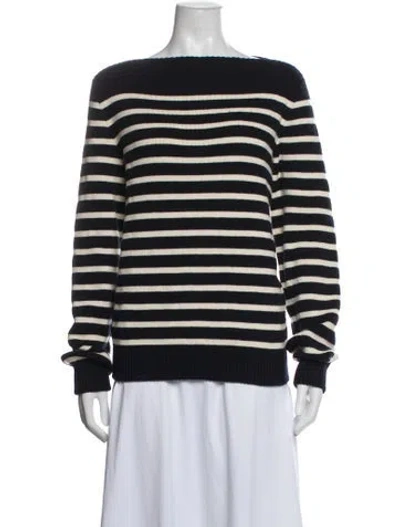 Pre-owned Celine Wool Striped Sweater In Blue