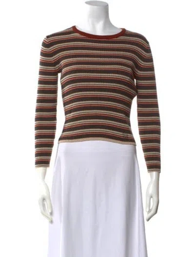 Pre-owned Celine Wool Striped Sweater In Brown