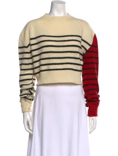 Pre-owned Celine Wool Striped Sweater In Neutral