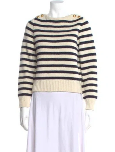 Pre-owned Celine Wool Striped Sweater In Neutral