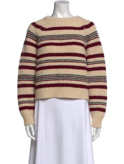 Pre-owned Celine Wool Striped Sweater In Neutral