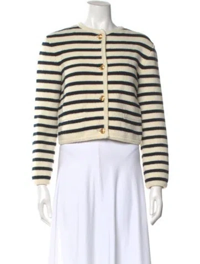Pre-owned Celine Wool Striped Sweater In Neutral