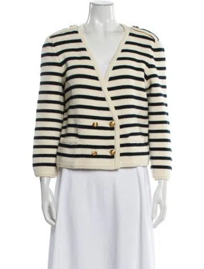 Pre-owned Celine Wool Striped Sweater In Neutral