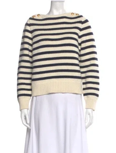 Pre-owned Celine Wool Striped Sweater In Neutral
