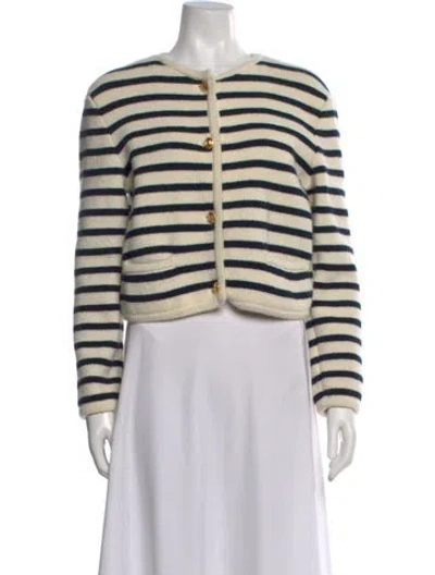 Pre-owned Celine Wool Striped Sweater In Neutral
