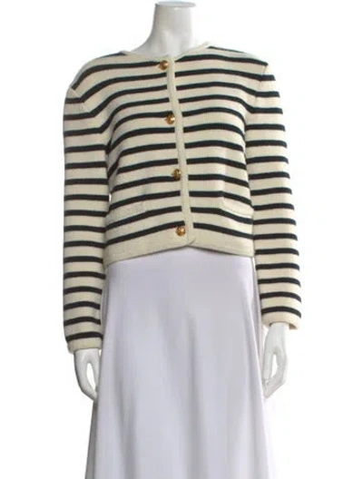 Pre-owned Celine Wool Striped Sweater In Neutral