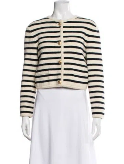 Pre-owned Celine Wool Striped Sweater In Neutral