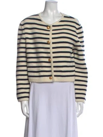 Pre-owned Celine Wool Striped Sweater In Neutral