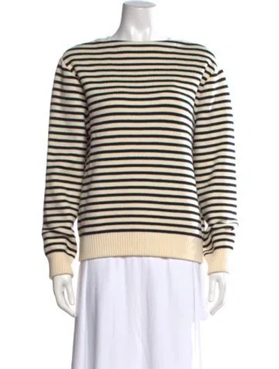 Pre-owned Celine Wool Striped Sweater In Neutrals