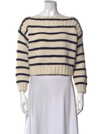 Pre-owned Celine Wool Striped Sweater In Neutrals