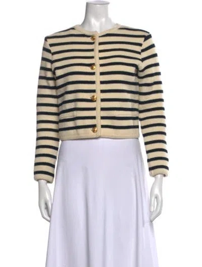 Pre-owned Celine Wool Striped Sweater In Neutrals