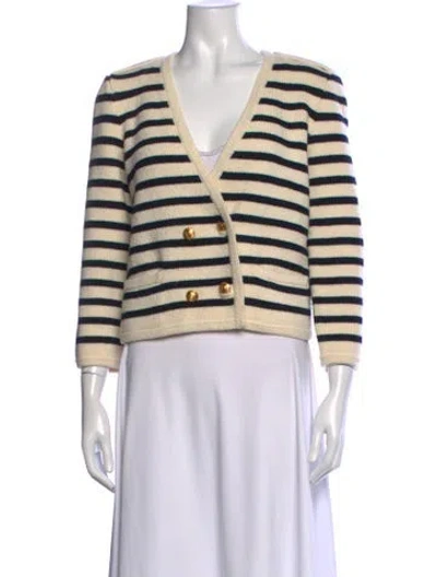 Pre-owned Celine Wool Striped Sweater In Neutrals