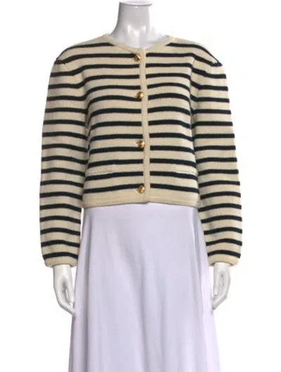Pre-owned Celine Wool Striped Sweater In Neutrals