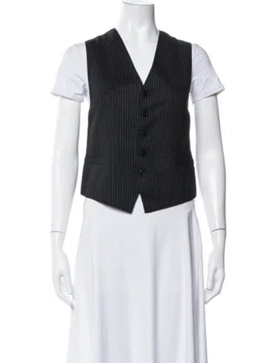 Pre-owned Celine Wool Striped Vest In Grey
