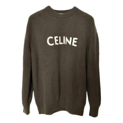 Pre-owned Celine Wool Sweatshirt In Khaki
