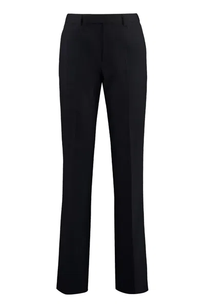 Celine Wool Tailored Trousers In Black
