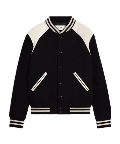 Celine Wool Teddy Bear Jacket In Black