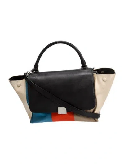 Pre-owned Celine Wool Trapeze Medium In Black