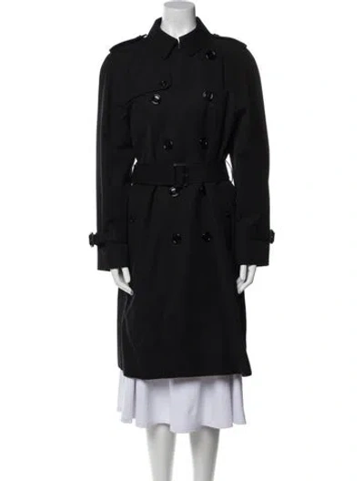 Pre-owned Celine Wool Trench Coat In Black