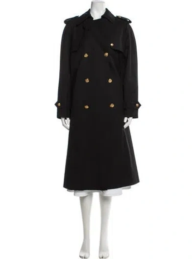 Pre-owned Celine Wool Trench Coat In Black