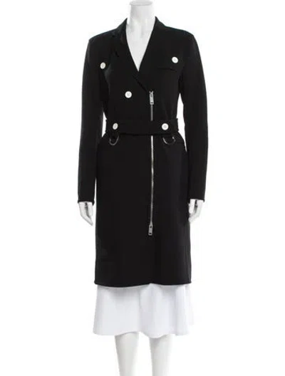 Pre-owned Celine Wool Trench Coat In Black