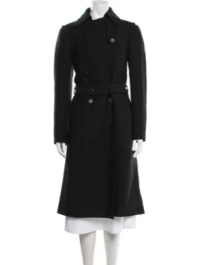 Pre-owned Celine Wool Trench Coat In Black