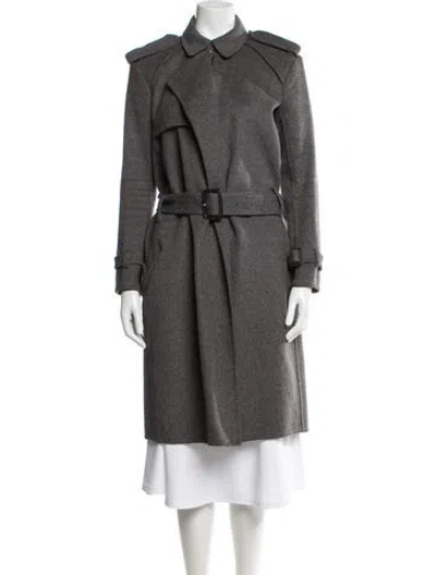 Pre-owned Celine Wool Trench Coat In Gray