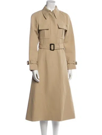 Pre-owned Celine Wool Trench Coat In Neutral