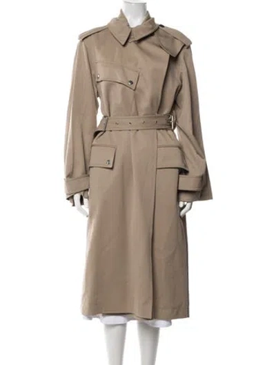 Pre-owned Celine Wool Trench Coat In Neutrals