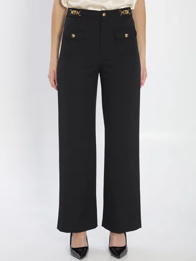 CELINE CELINE WOOL TROUSERS WITH A DIAGONAL WEAVE
