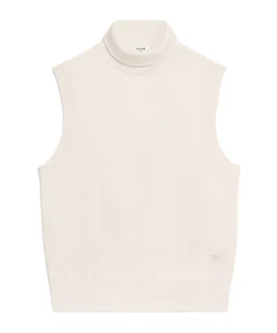 Celine Wool Turtleneck Pullover In Nude