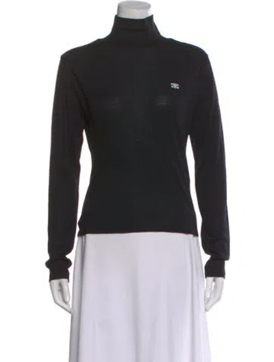 Pre-owned Celine Wool Turtleneck Sweater In Black