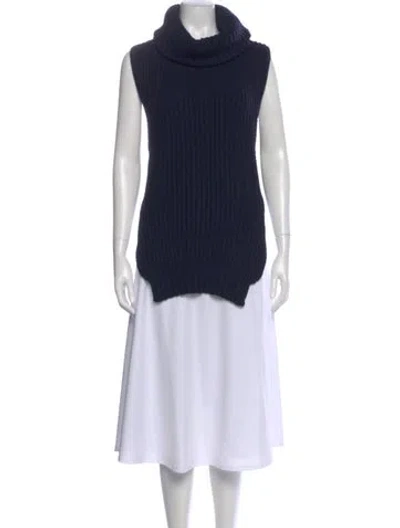 Pre-owned Celine Wool Turtleneck Sweater In Blue