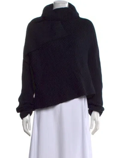 Pre-owned Celine Wool Turtleneck Sweater In Blue