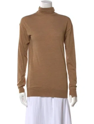 Pre-owned Celine Wool Turtleneck Sweater In Brown