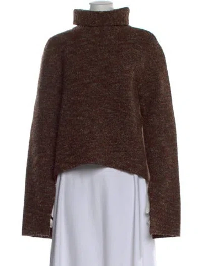 Pre-owned Celine Wool Turtleneck Sweater In Brown