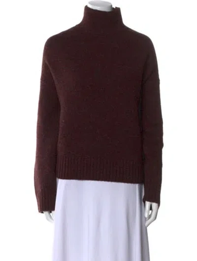 Pre-owned Celine Wool Turtleneck Sweater In Burgundy