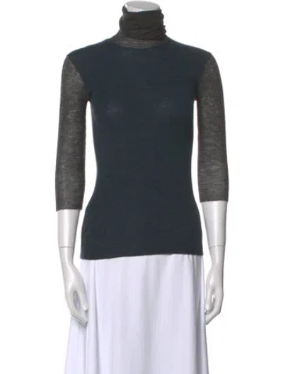 Pre-owned Celine Wool Turtleneck Sweater In Green