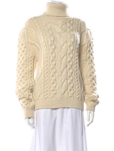 Pre-owned Celine Wool Turtleneck Sweater In Neutrals