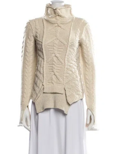 Pre-owned Celine Wool Turtleneck Sweater In Neutrals