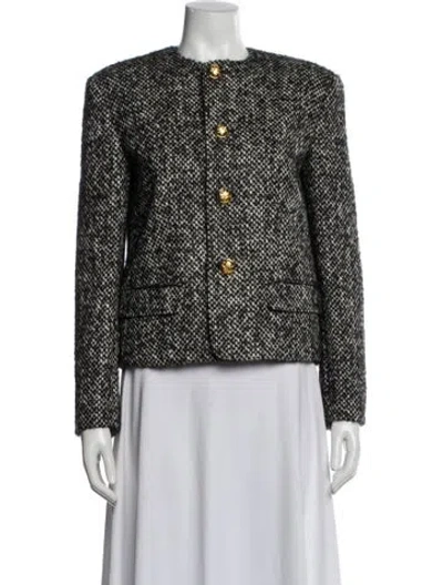 Pre-owned Celine Wool Tweed Pattern Evening Jacket