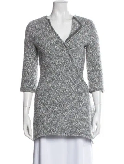 Pre-owned Celine Wool Tweed Pattern Evening Jacket In Gray