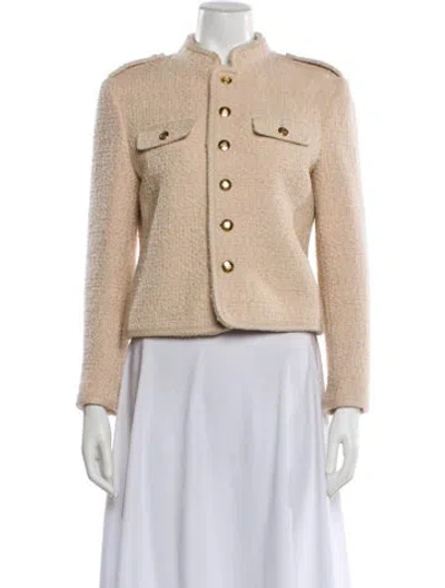 Pre-owned Celine Wool Tweed Pattern Evening Jacket In Neutral