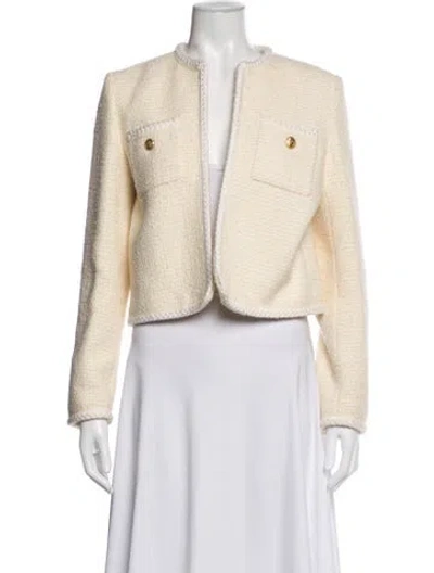 Pre-owned Celine Wool Tweed Pattern Jacket In Neutrals