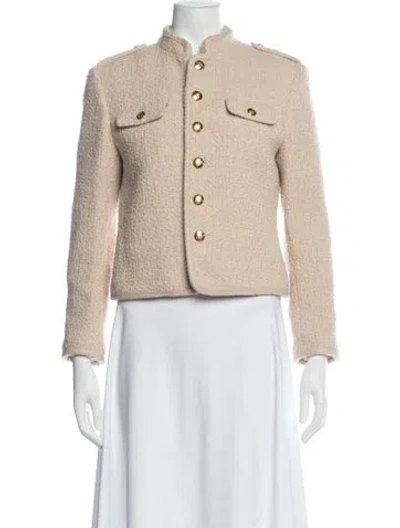 Pre-owned Celine Wool Tweed Pattern Jacket In Pink
