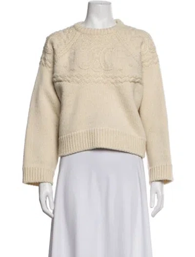Pre-owned Celine Wool Tweed Pattern Sweater In Neutrals